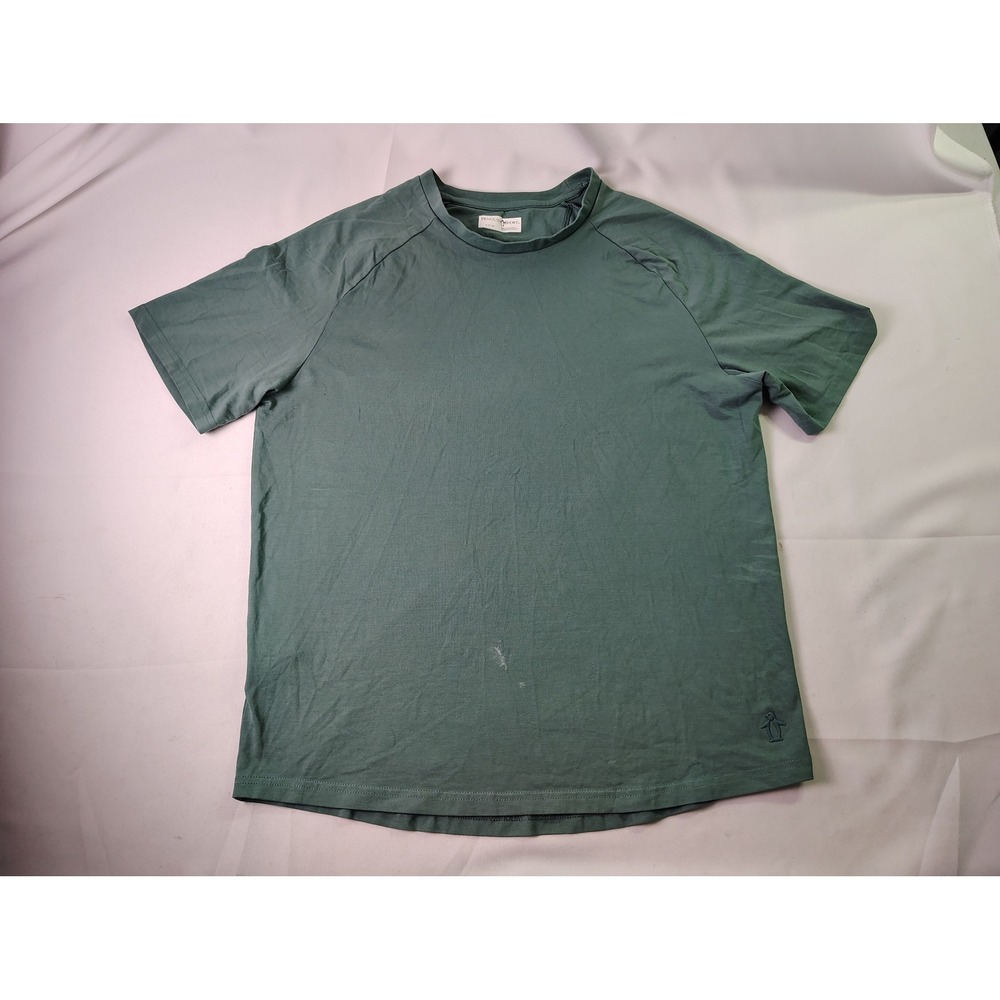 Original Penguin Sport Shirt Mens Small Green Raglan‎ Short Sleeve Crewneck Tee